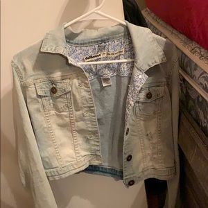 light colored jean jacket